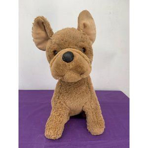 Hug, Fun Brown French Dog 15 inch Plush Stuffed Animal Dog Brown FLAWED